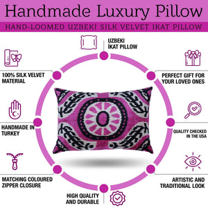 Canvello Handmade Luxury Decorative Pink with Doen Feather Pillow - 16x24in