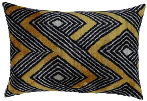 Canvello Handmade Luxury Gold Black Pillow with Down Insert - 16x24 in