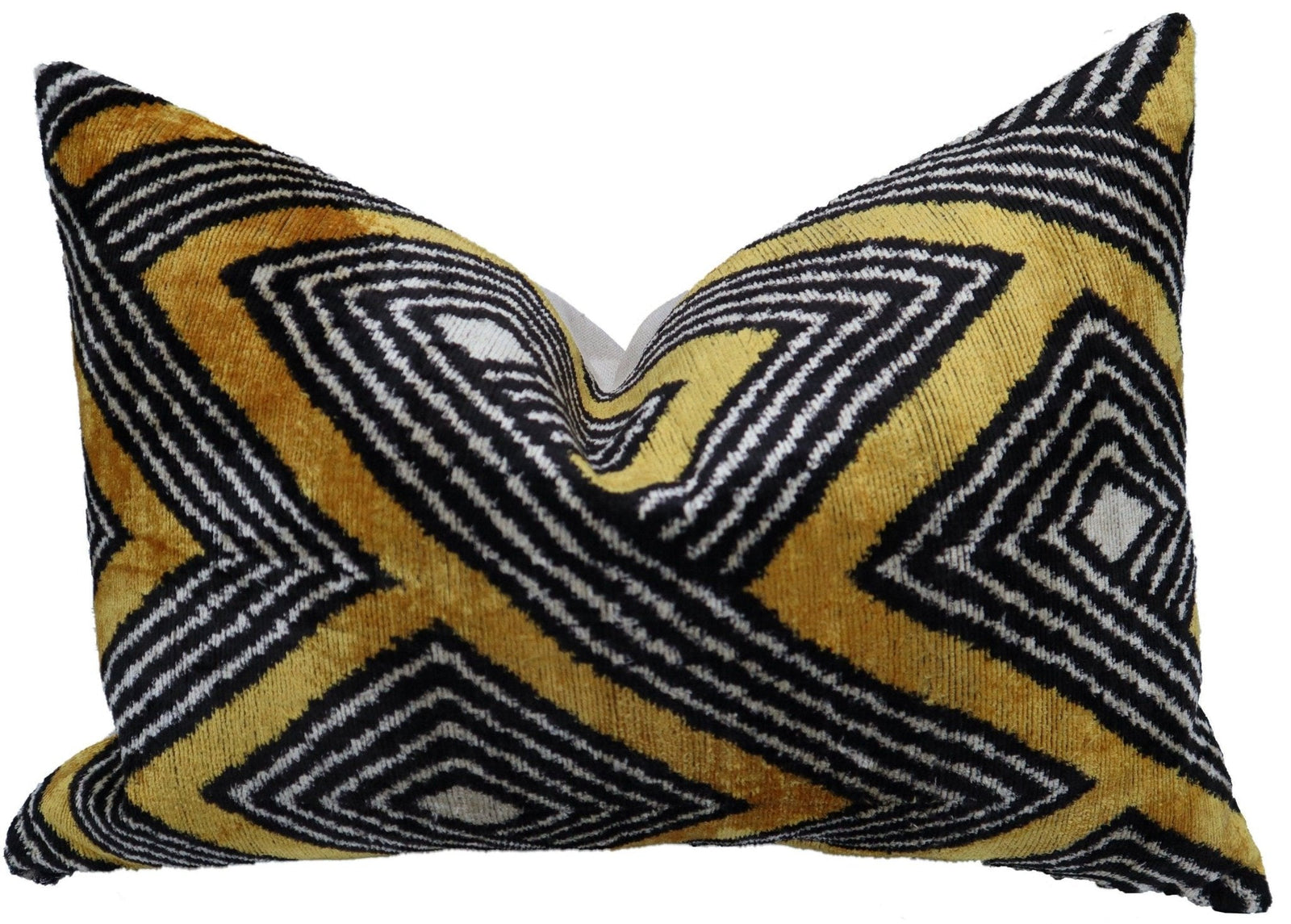 Canvello Handmade Luxury Gold Black Pillow with Down Insert - 16x24 in