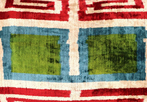 Canvello Handmade Luxury Green Pink Velvet Throw Pillows - 16"x24"