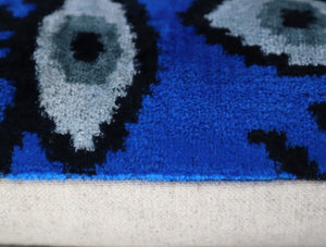 Canvello Handmade Luxury Handmade Velvet Silk Evil Eye Throw Pillow With Down Insert