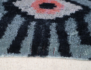 Canvello Handmade Luxury Handmade Velvet Silk Evil Eye Throw Pillow With Down Insert