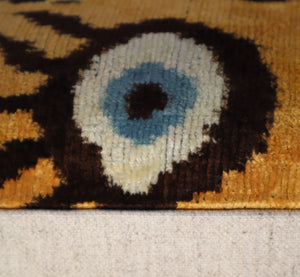 Canvello Handmade Luxury Handmade Velvet Silk Evil Eye Throw Pillow With Down Insert