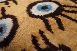 Canvello Handmade Luxury Handmade Velvet Silk Evil Eye Throw Pillow With Down Insert