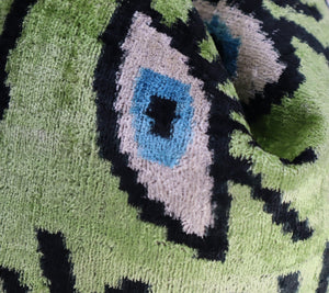 Canvello Handmade Luxury Handmade Velvet Silk Evil Eye Throw Pillow With Down Insert