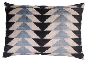 Canvello Handmade Luxury Ivory Gray Black Throw Pillow Feather Filled | 16x24