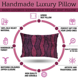 Canvello Handmade Luxury Pink Throw Pillow with Down Insert - 16x24 in