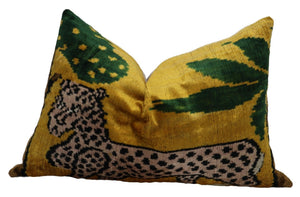 Canvello Handmade Luxury Yellow Tiger Throw Pillows - 16x24 in