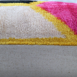 Canvello Handmade Pink Black Velvet Throw Pillow with Down Insert - 16x24
