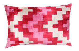Canvello Handmade Pink Red Throw Pillows For Couch - 16x24 in