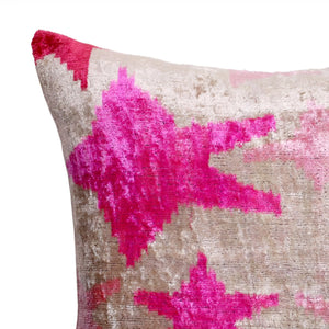 Canvello Handmade Pink start Throw Pillow with Down Insert - 18 x 18 in