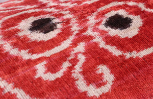 Canvello Handmade Red Brown Floral Throw Pillow with Down Insert -16"X24"