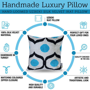 Canvello Handmade Sky Blue Pillows For Couch - 16x16 inch