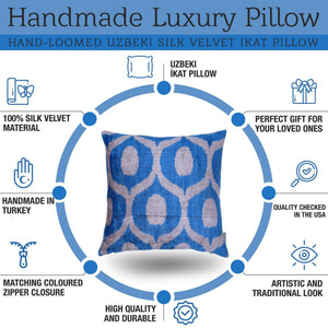 Canvello Handmade Throw Blue Pillows For Couch | 20 x 20 in (50 x 50 cm)