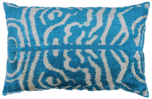 Canvello Handmade Tiger Print Blue Throw Pillows - 16X24 in