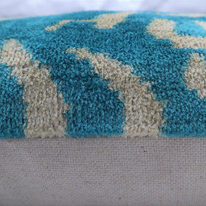Canvello Handmade Tiger Print Blue Throw Pillows - 16X24 in