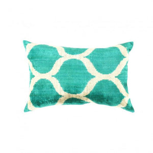 Canvello Handmade Turkish Silk Velvet Ikat pillow - 16"x24"