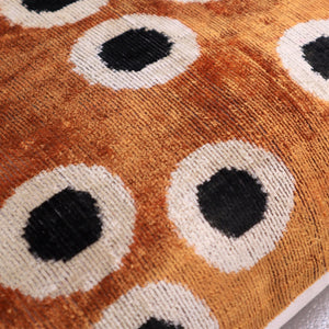 Canvello Handmade Velvet Gold Black Dot lumbar Pillows For Couch | 16 x 24 in (40 x 60 cm)