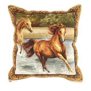 Canvello Horse French Tapestry Cushion - 20" X 20"