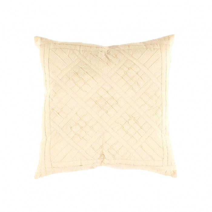Canvello Indian White Cotton Pillow - 16" X 16"