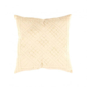 Canvello Indian White Cotton Pillow - 16" X 16"
