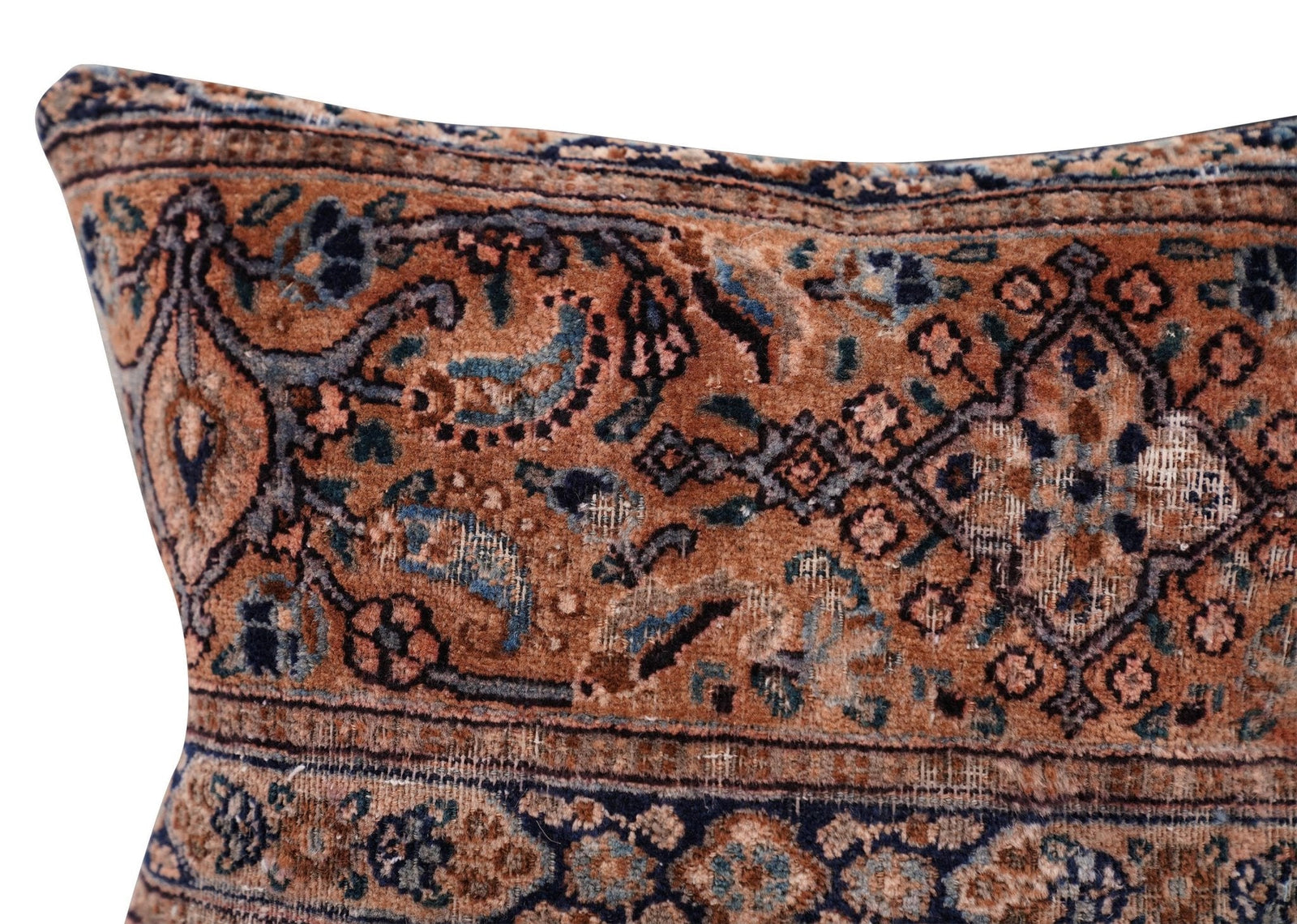 Canvello Kerman Rug Brown Throw Pillow - 18"x18"