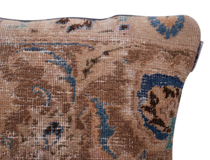 Canvello Kerman Rug Brown Throw Pillows - 18"x18"