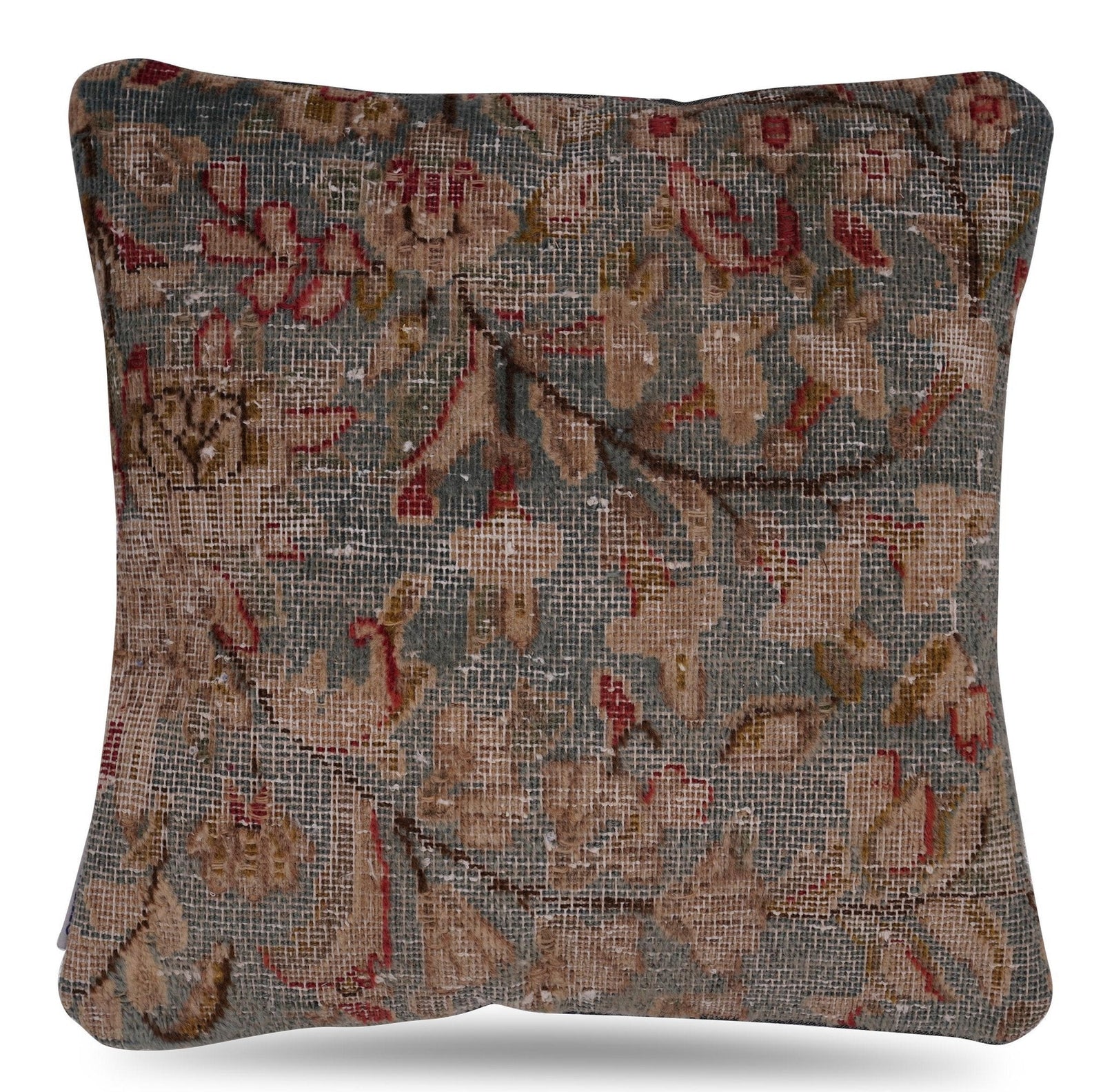 Canvello Kerman Rug Pillow With Red Pillow Covers - 16"x16"