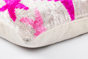 Canvello Luxurious 16x24 Handmade Velvet Silk Pillow with Premium Down Feather Insert -  Pink Star