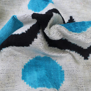 Luxury Blue Orbit Silk Velvet Pillow 16x24 Handmade Luxury Lumbar Cushion