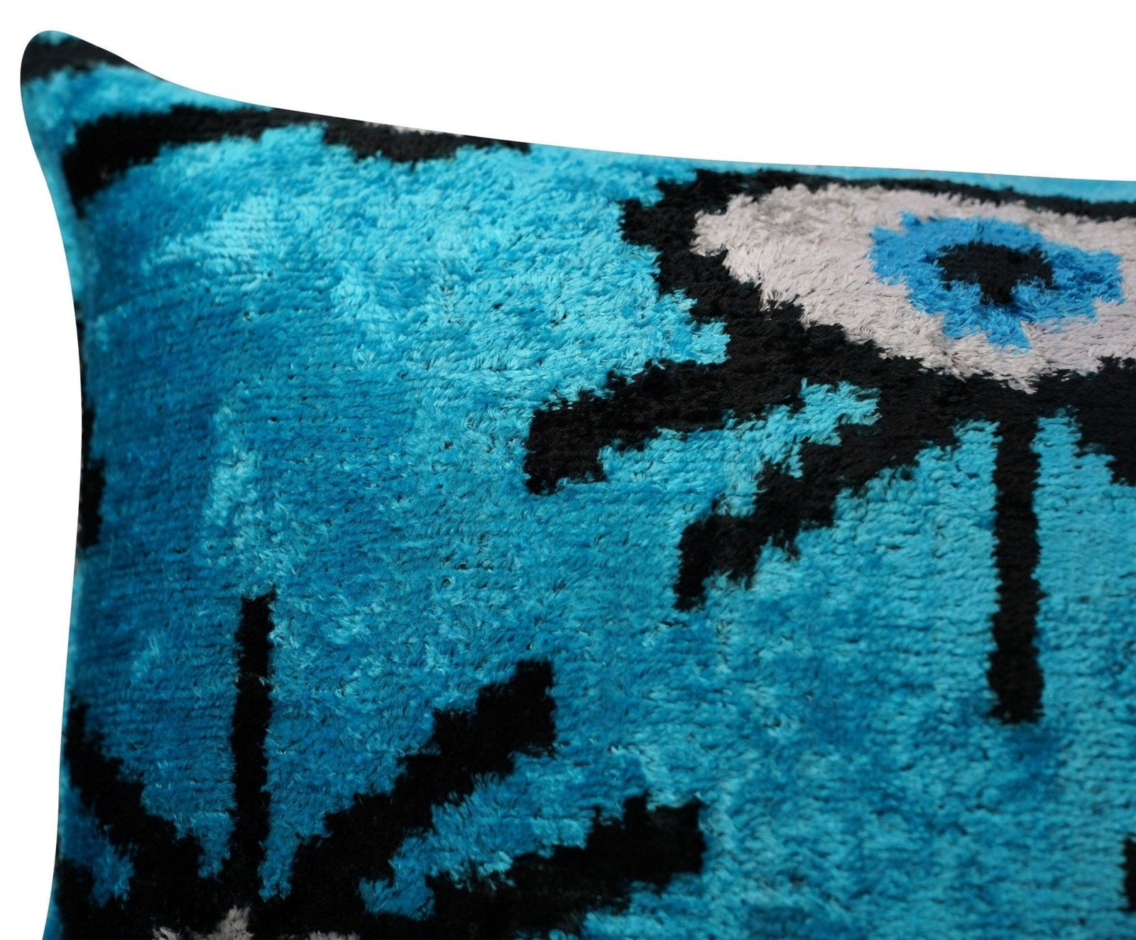 Canvello Luxury Congress Blue Turquoise Evil Eye Pillow for Couch - 16x16 inch