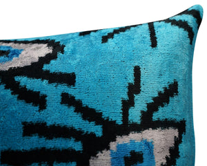 Canvello Luxury Congress Blue Turquoise Evil Eye Pillow for Couch - 16x16 inch