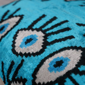 Canvello Luxury Congress Blue Turquoise Olive Evil Eye Pillow for Couch | 16 x 24 in (40 x 60 cm)