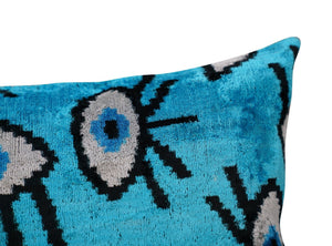 Canvello Luxury Congress Blue Turquoise Olive Evil Eye Pillow for Couch | 16 x 24 in (40 x 60 cm)