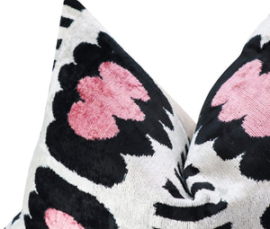 Canvello Luxury Decorative Pink Black White Throw Pillow | 16 x 24 in (40 x 60 cm)