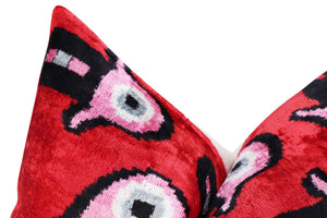 Canvello Luxury Decorative Red Pink Black Throw Pillow | 16 x 24 in (40 x 60 cm)