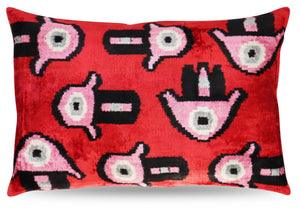 Canvello Luxury Decorative Red Pink Black Throw Pillow | 16 x 24 in (40 x 60 cm)