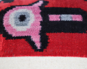 Canvello Luxury Decorative Red Pink Black Throw Pillow | 16 x 24 in (40 x 60 cm)