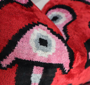 Canvello Luxury Decorative Red Pink Black Throw Pillow | 16 x 24 in (40 x 60 cm)