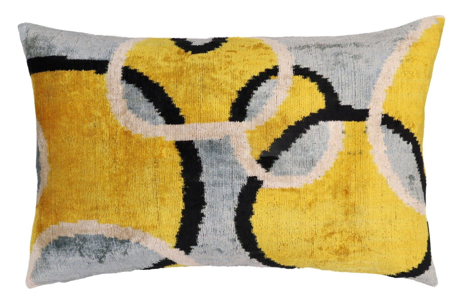 Canvello Luxury Decorative Yellow Gray Pillow With Down Insert- 16x24 in