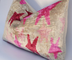 Canvello Luxury Fabric Hot Pink Throw Pillow with Down Insert - 16X24 in