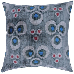Canvello Luxury Gray Blue Dot Decorative Pillows - 16x16 inch