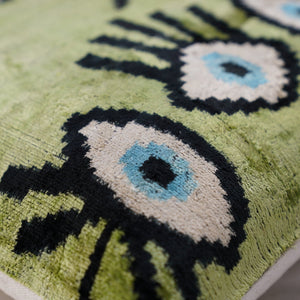 Canvello Luxury Green Smoke Olive Evil Eye Pillow for Couch - 16x16 inch
