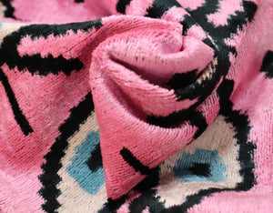 Canvello Luxury Pink Evil Eye Pillow for Couch| 16 x 24 in (40 x 60 cm)
