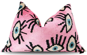 Canvello Luxury Pink Evil Eye Pillow for Couch| 16 x 24 in (40 x 60 cm)