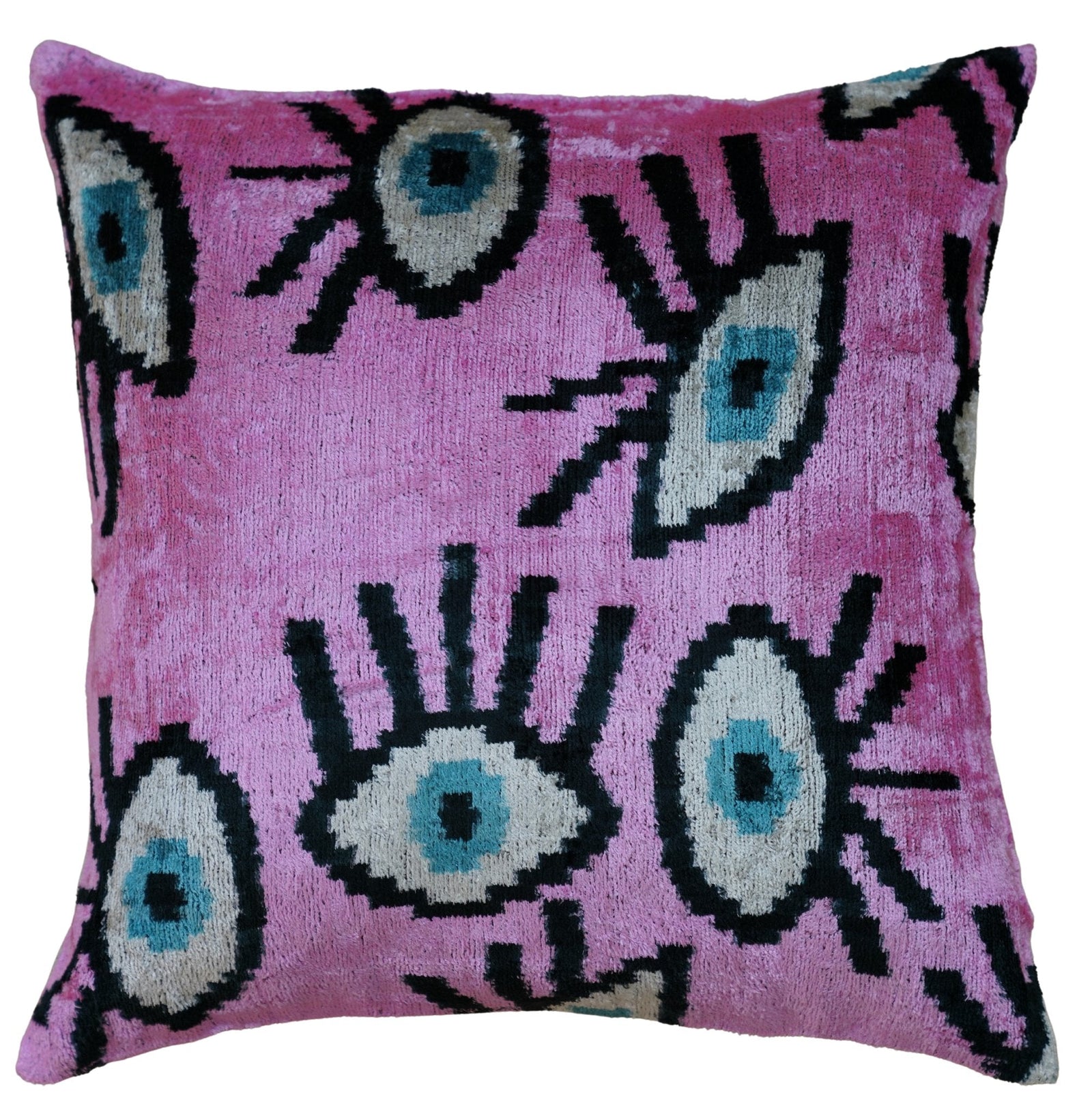 Canvello Luxury Pink Evil Eye Pillow for Couch - 16x16 inch