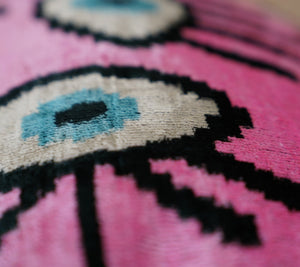 Canvello Luxury Pink Evil Eye Pillow for Couch - 16x16 inch