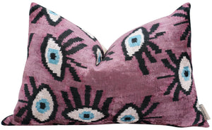 Canvello Luxury Pink Purple Evil Eye Pillow for Couch | 16 x 24 in (40 x 60 cm)