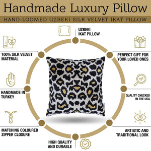 Canvello Luxury Tiger Print Black Gold Throw Pillow with Down Insert