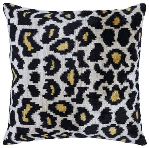 Canvello Luxury Tiger Print Black Gold Throw Pillow with Down Insert